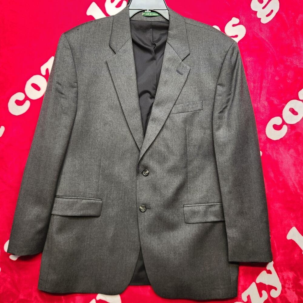Lauren Ralph Lauren Mens 44R Charcoal Gray 100% Wool Blazer Sport Coat Made...